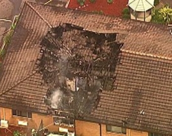 Aerial View of Damage to Quakers Hill Nursing Home